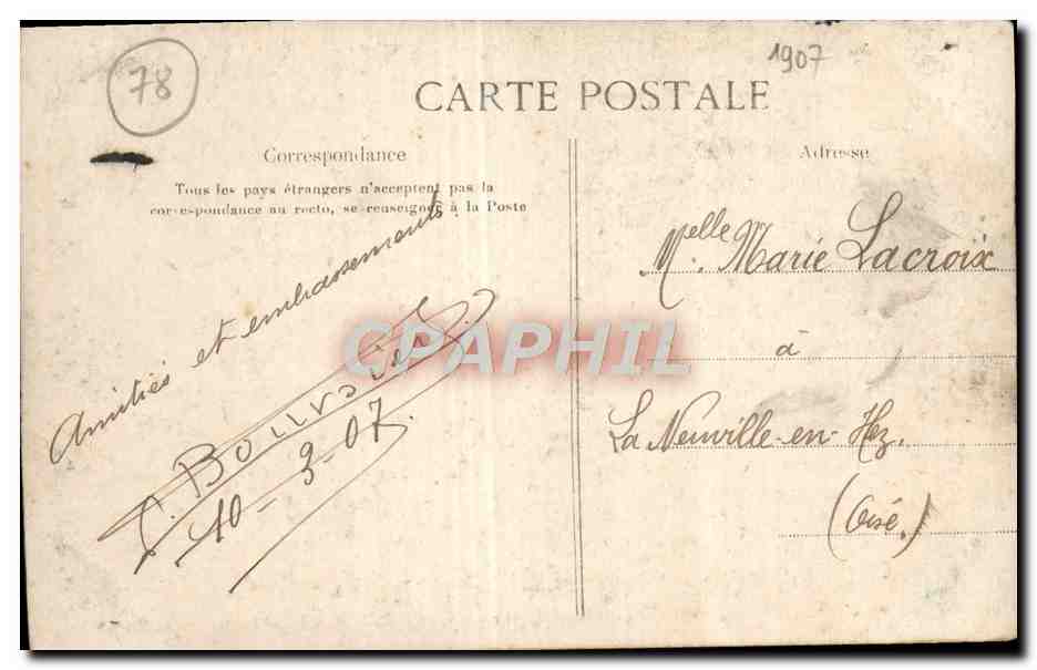 CPA Versailles Parc du grand Trianon La cueillette Les trois pucelles — Rückseite