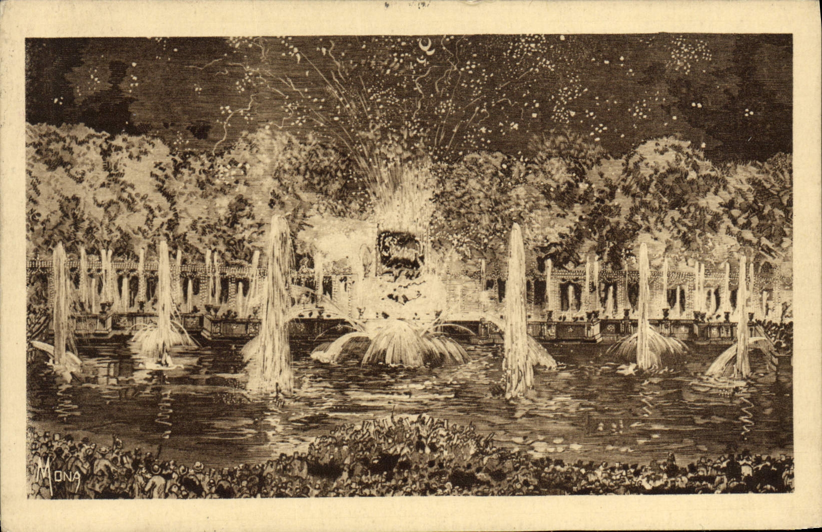 CPA Les Petits Tableaux De Versailles Une fete de nuit au bassin de Neptune