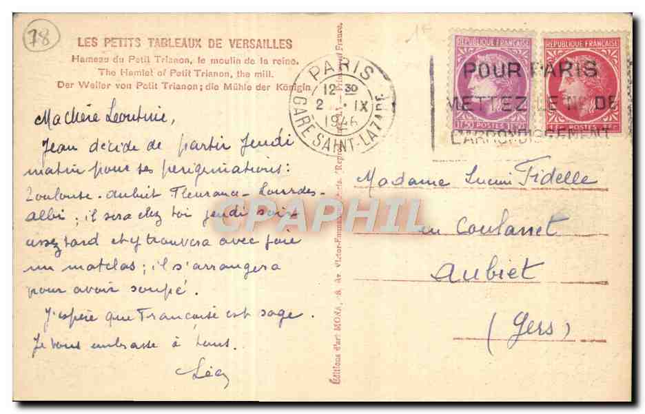 CPA Les Petits Tableaux De Versailles Hameau Du Petit Trianon — Verso