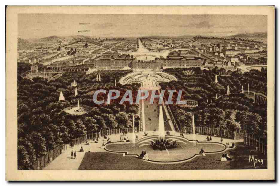 CPA Les Petits Tableaux De Versailles Le Chateau et les jardins