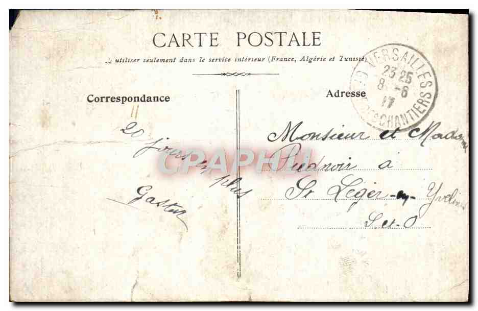 CPA Versailles Les Grandes Eaux — Verso