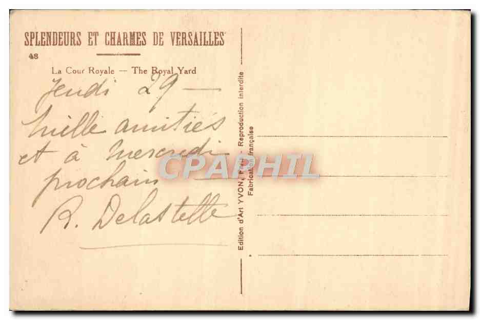 CPA Splendeurs Et Charmes De Versailles La Cour Royale — Verso