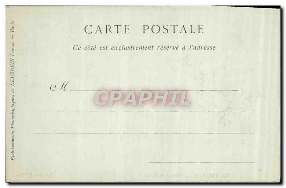 CPA Le Trianon Voiture Du Sacre — Verso