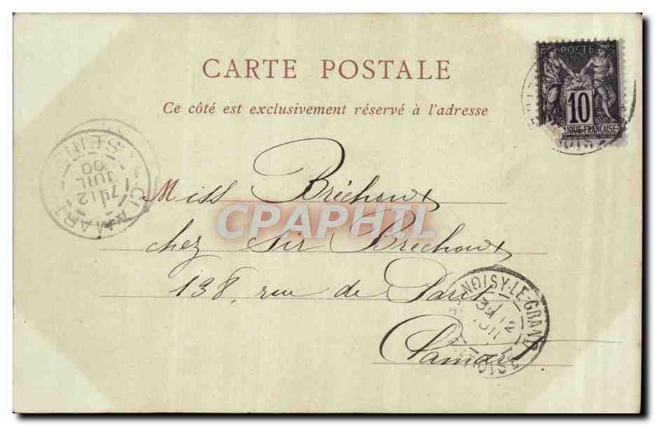 CPA Parc Du Grand Trianon Le Pavillon De Musique — Verso