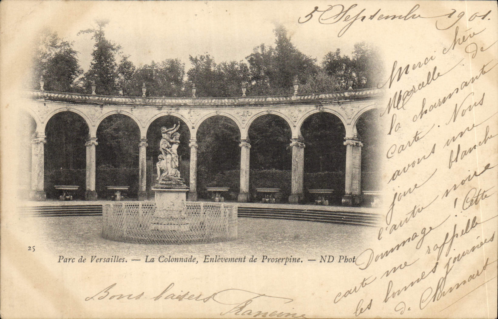 CPA Parc De Versailles La Colonnade Enlevement De Proserpine