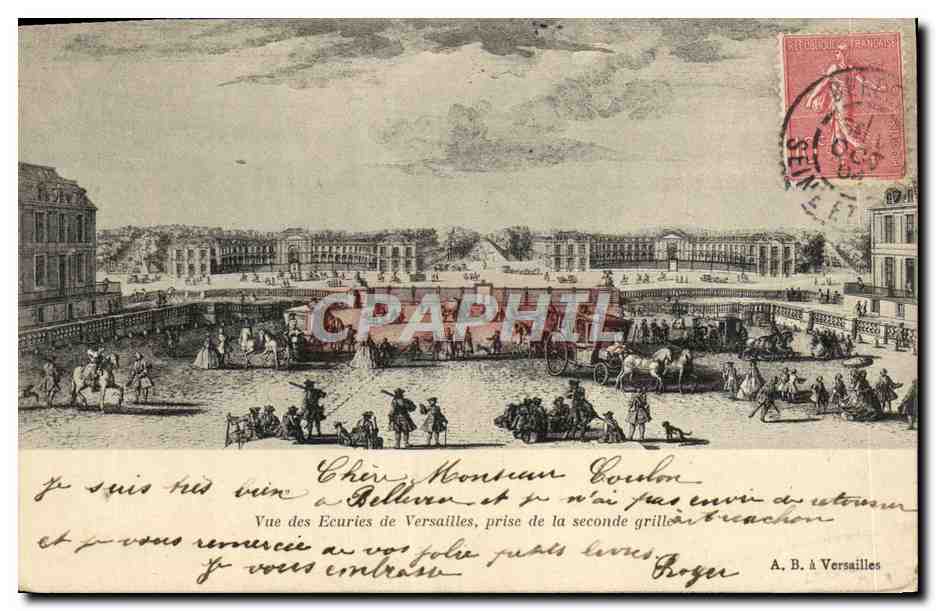 CPA Vue Des Ecuries De Versailles Prise De La Seconde grille