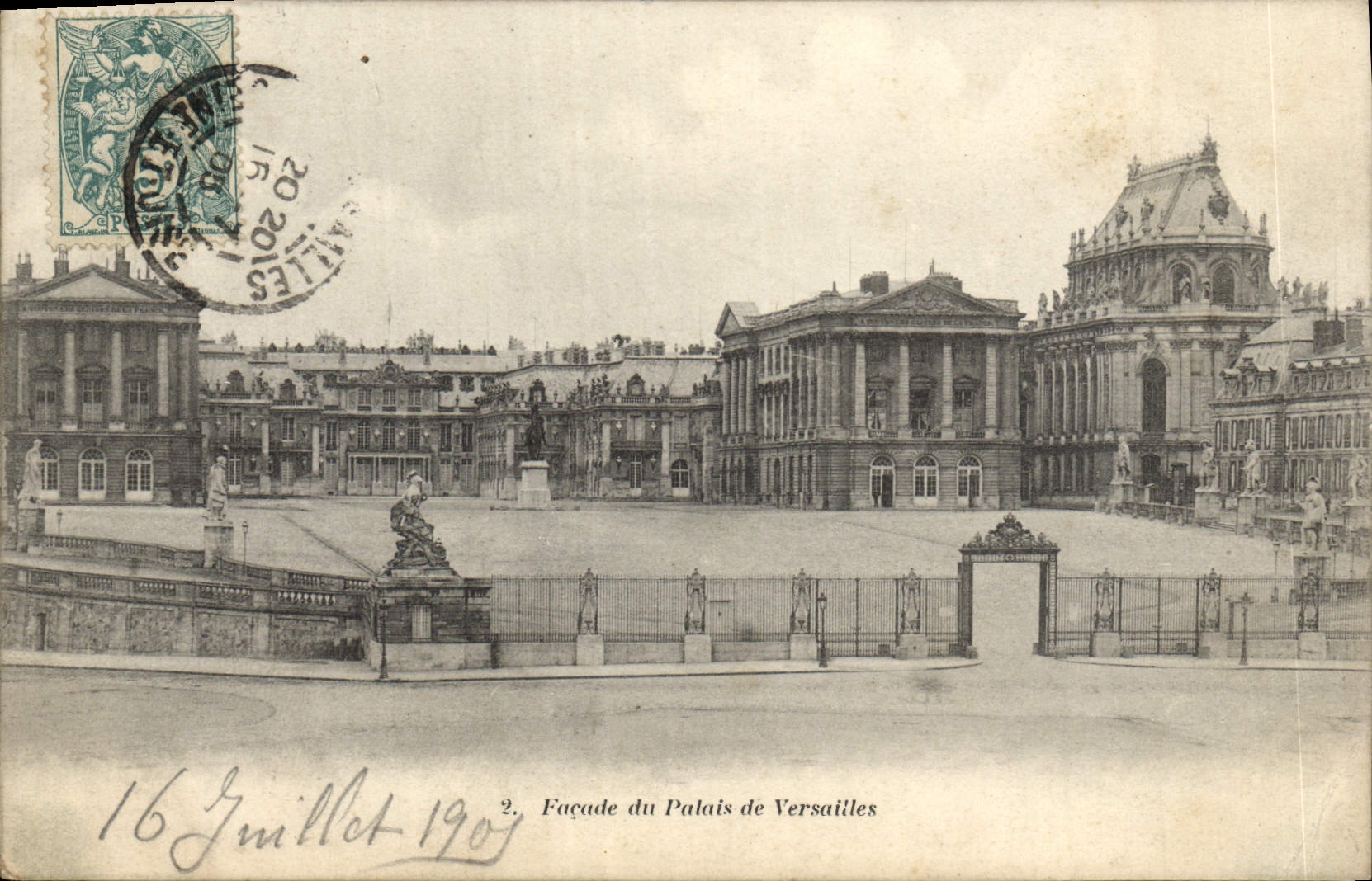 Façade du Palais de Versailles — vue panoramique — A. Bourdier, imp.-édit., Versailles