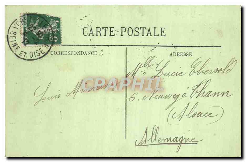 Versailles — Le Château — La Galerie des Batailles — LL. — N° 121 — Verso