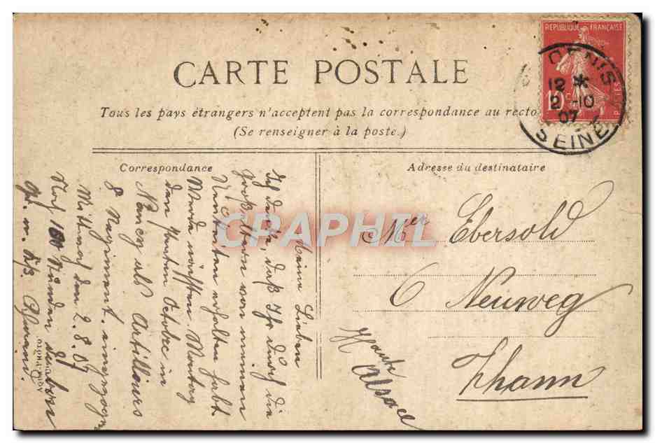 CPA Palais De Versailles Chambre de Louis XIV — Verso