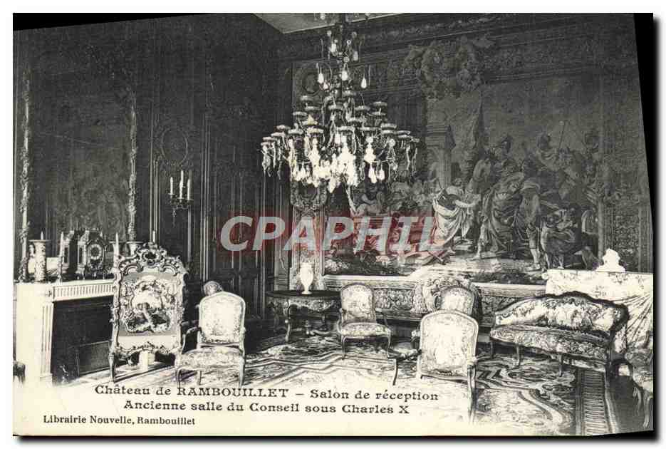Château de RAMBOUILLET — Salon de réception — Ancienne salle du Conseil sous Charles X — Librairie Nouvelle, Rambouillet