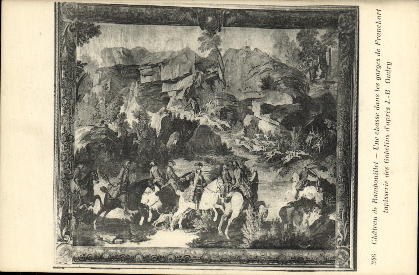 Château de Rambouillet — Une chasse dans les gorges de Franchard — Tapisserie d'après J.-B. Oudry