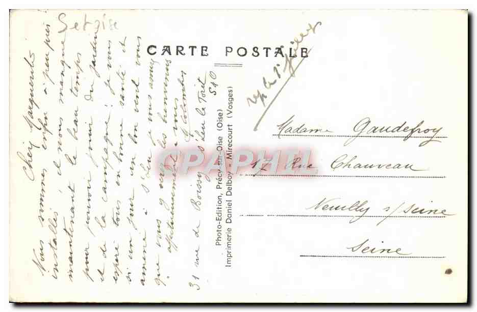 CPA Saint Leu La Foret chateau de la Feuilleraie — Rückseite