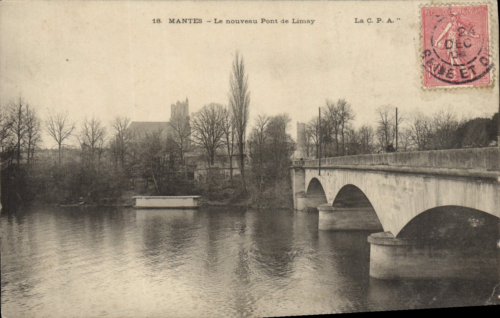 MANTES — Le nouveau Pont de Limay — La C.P.A. n°18