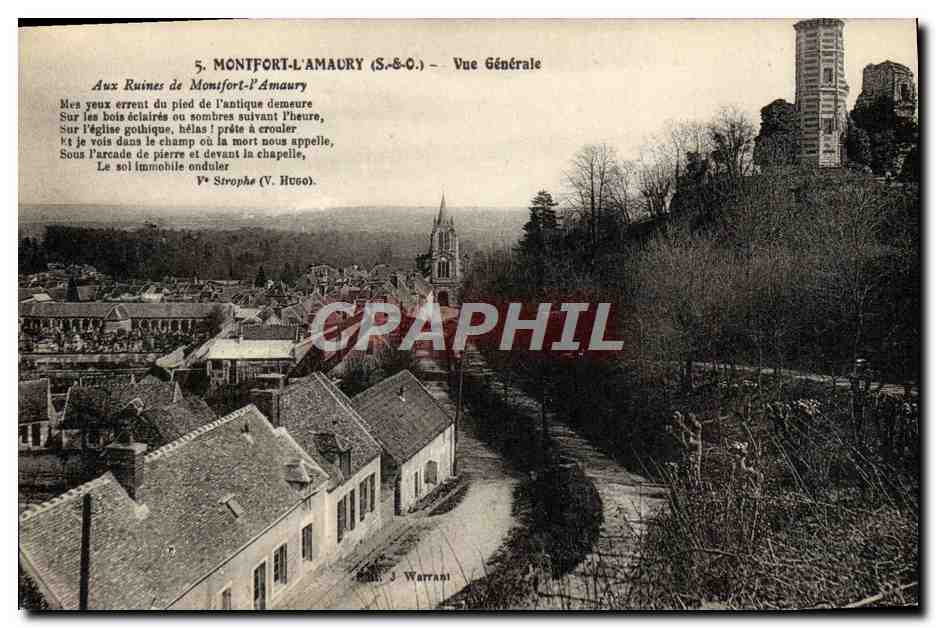 Montfort-l'Amaury (S.-&-C.) — Allgemeine Ansicht — Zu den Ruinen von Montfort-l'Amaury — Verlag J. Warrant