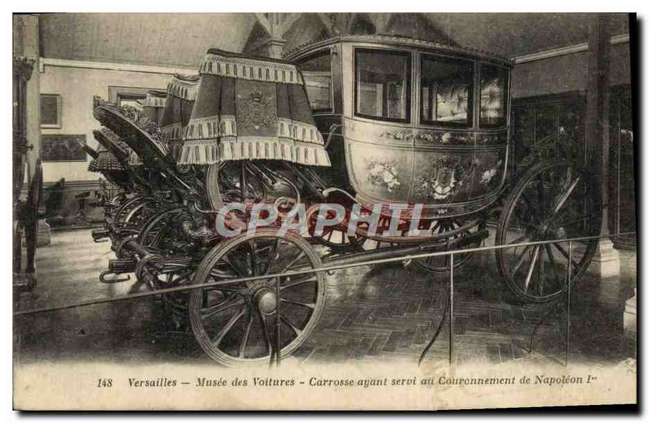 CPA Versailles Musee des Voitures Carrosse ayant servi au couronnement de Napoleon 1er