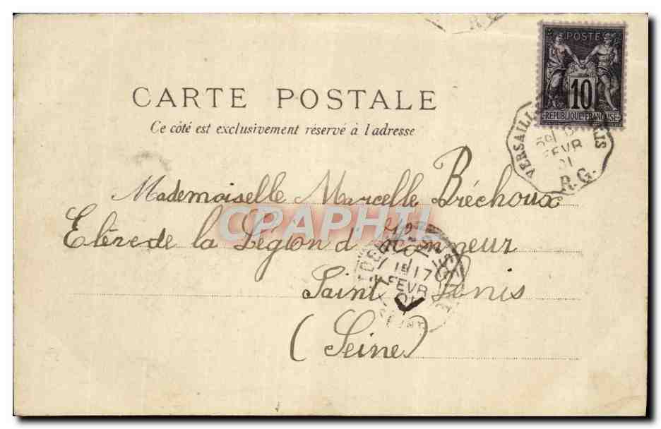 CPA Versailles Le parc Bassin des enfants dores — Verso