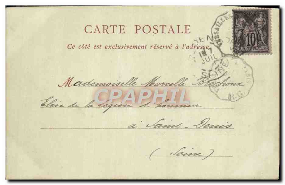 CPA Versailles La Galerie des Batailles — Verso
