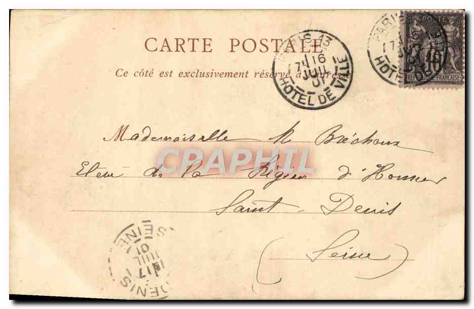 CPA Versailles Vu a vol d'oiseau sur le parc le palais et la ville — Rückseite