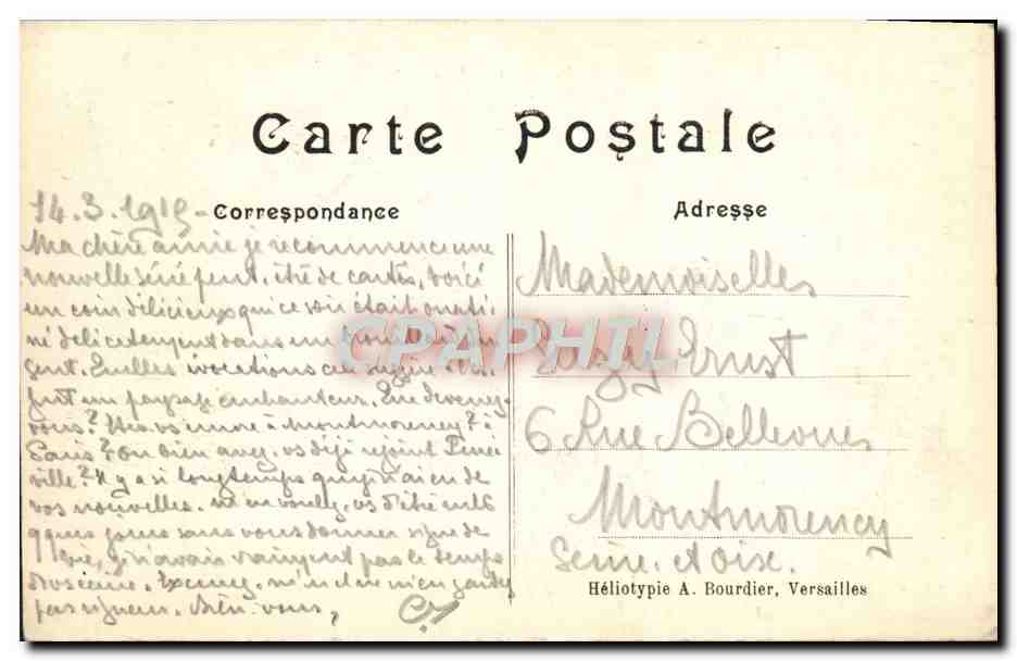 CPA Versailles Le canal — Verso
