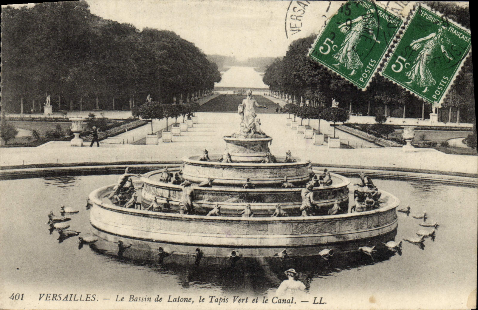 CPA Versailles Le Bassin de Latone le Tapis Vert et le Canal