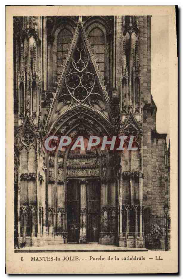 MANTES-la-JOLIE — Porche de la cathédrale — LL.