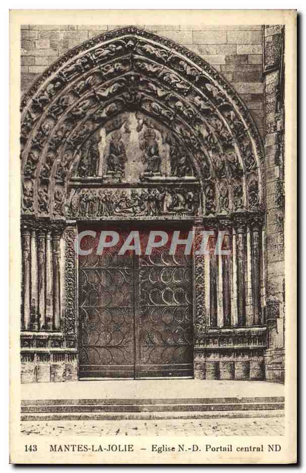 Mantes-la-Jolie — Église N.-D. Portail central ND — n° 143