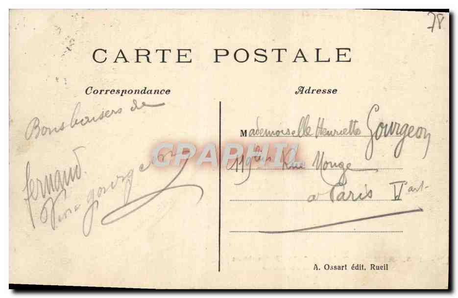 CPA Rueil Chateau de Malmaison Le temple de l'amour — Rückseite