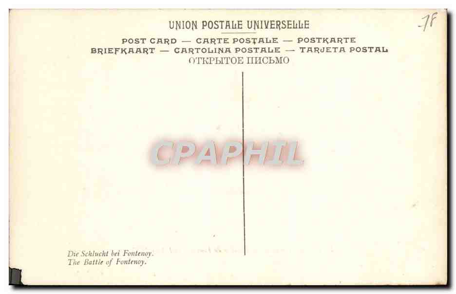 CPA Versailles Bataille de Fontenoy Vernet — Verso