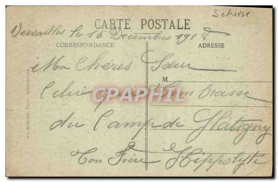 CPA Versailles Facade du Grand Trianon — Verso