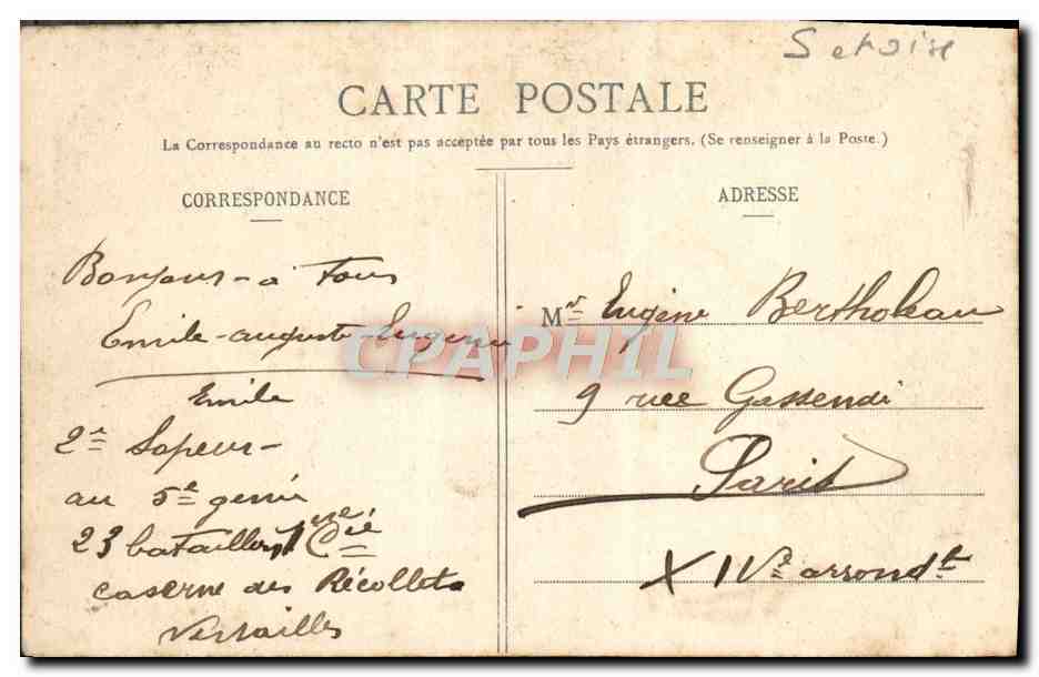 CPA Versailles Trianon — Verso
