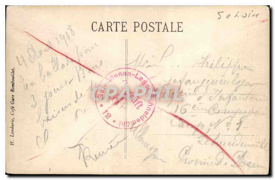 Rambouillet — View of the Île du Potager — Platinogravure LL, Paris — Back