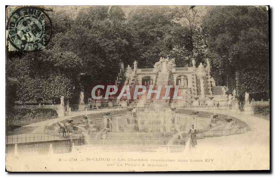 CPA Saint Cloud Les cascades cnstruites sous Louis XIV