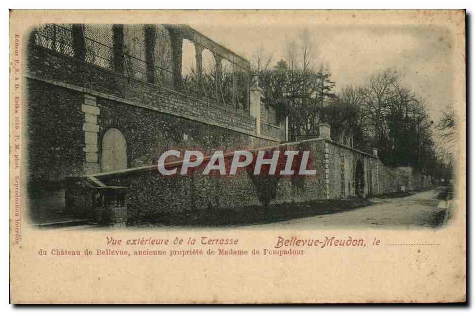 CPA Bellevue Meudon Vue exterieure de la terrasse du chateau de Bellevue