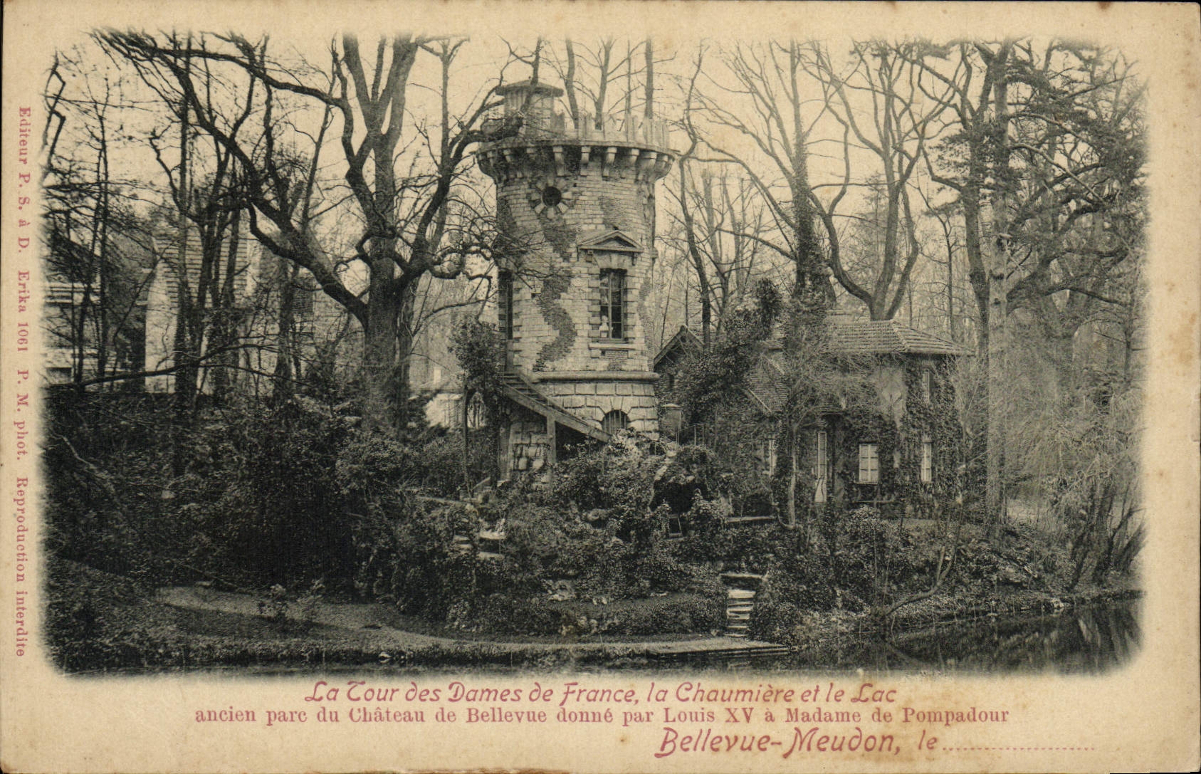 CPA Bellevue Meudon La tour des Dames de France La chaumiere et le lac