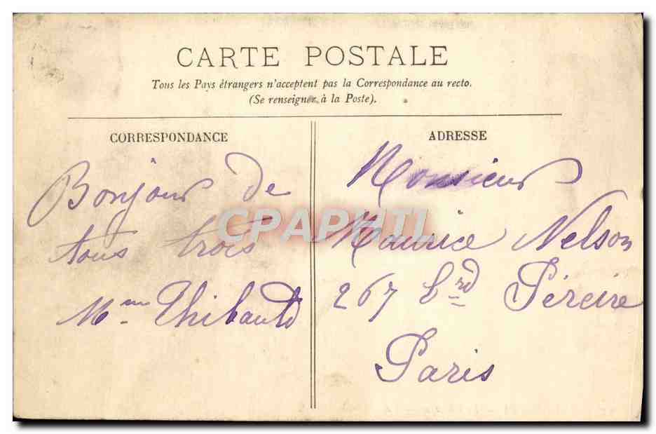 CPA Versailles Le Chateau Vue Generale — Verso
