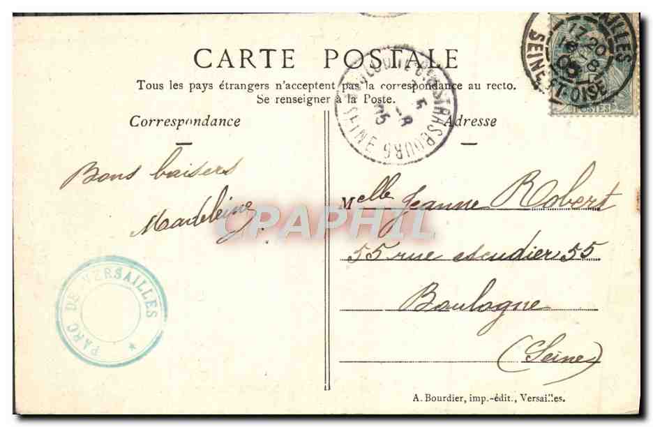 CPA Versailles Chambre de Louis XIV palais — Verso