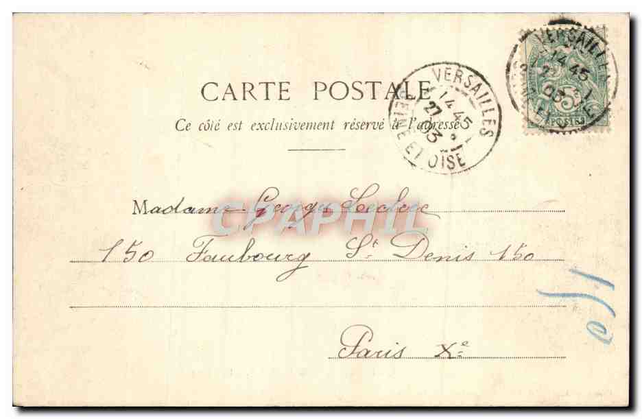 CPA Versailles Hameau de Marie Antoinette — Rückseite