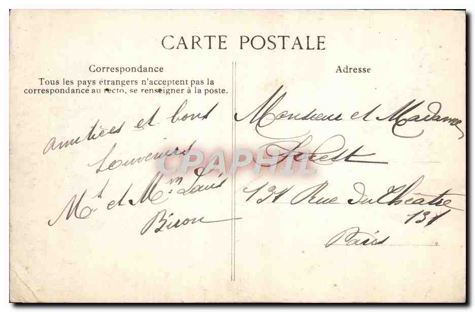 Versailles — Bassin des Cent Tuyaux — éditeur C.P.D. n°234 — Verso