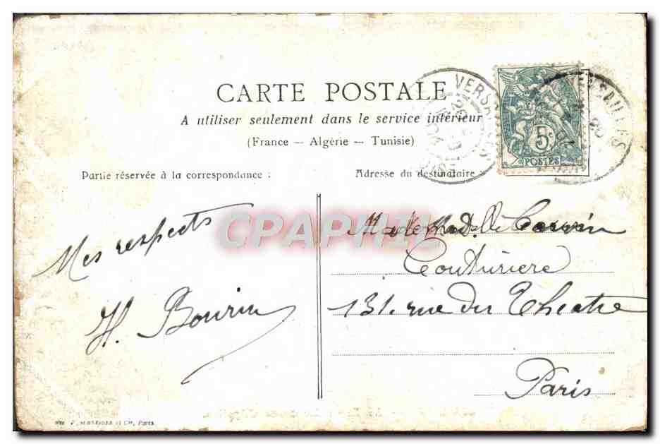 CPA Versailles Le Parc Grotte d'Apollon — Verso