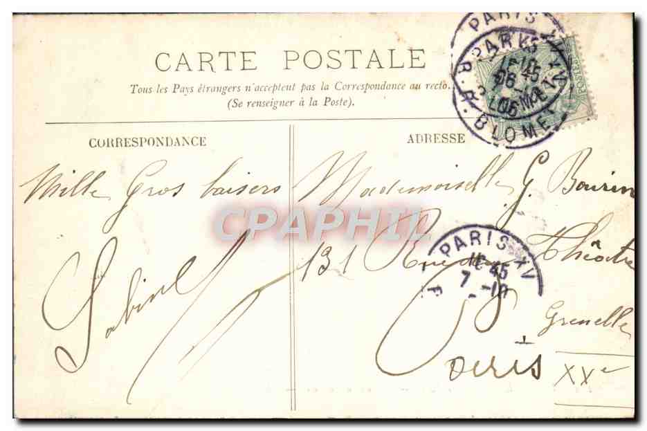 CPA Versailles Le Parc Le Char d'Apollon — Verso