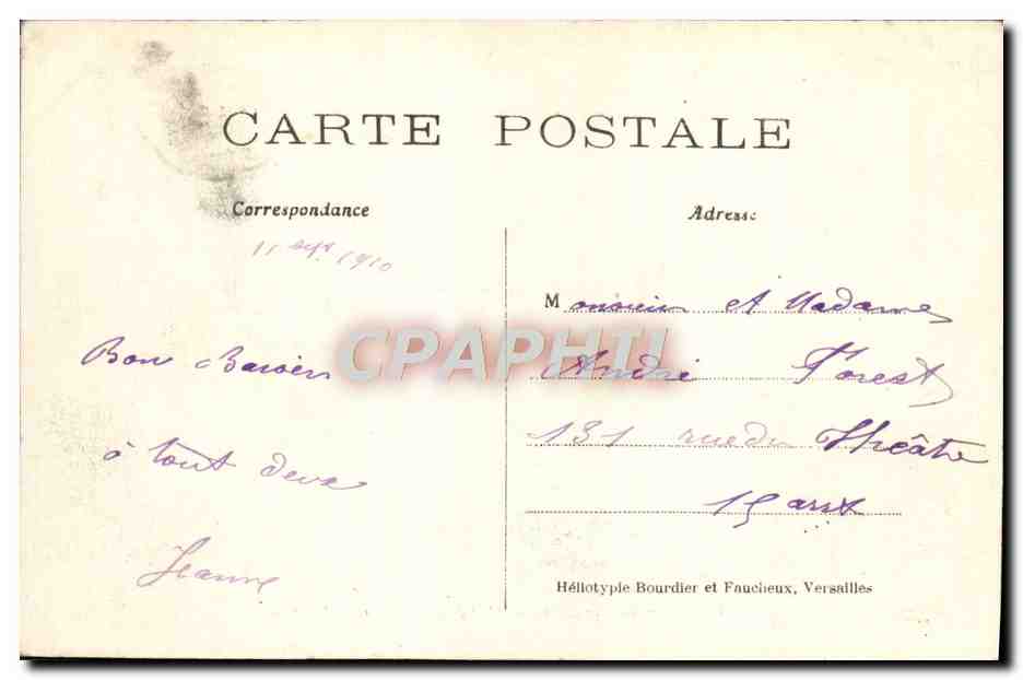 CPA Versailles L'Allee Conduisant a Neptune — Rückseite