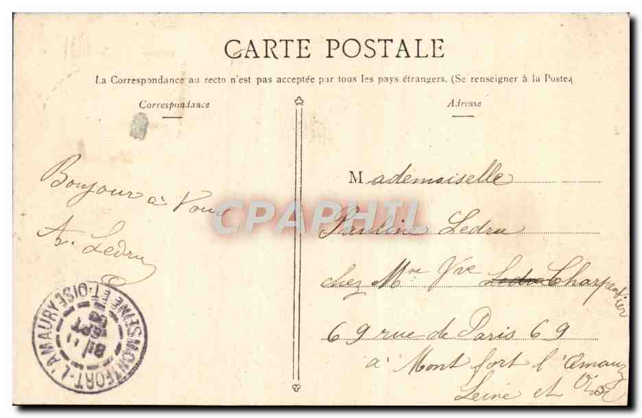 CPA Versailles Parc  — Verso