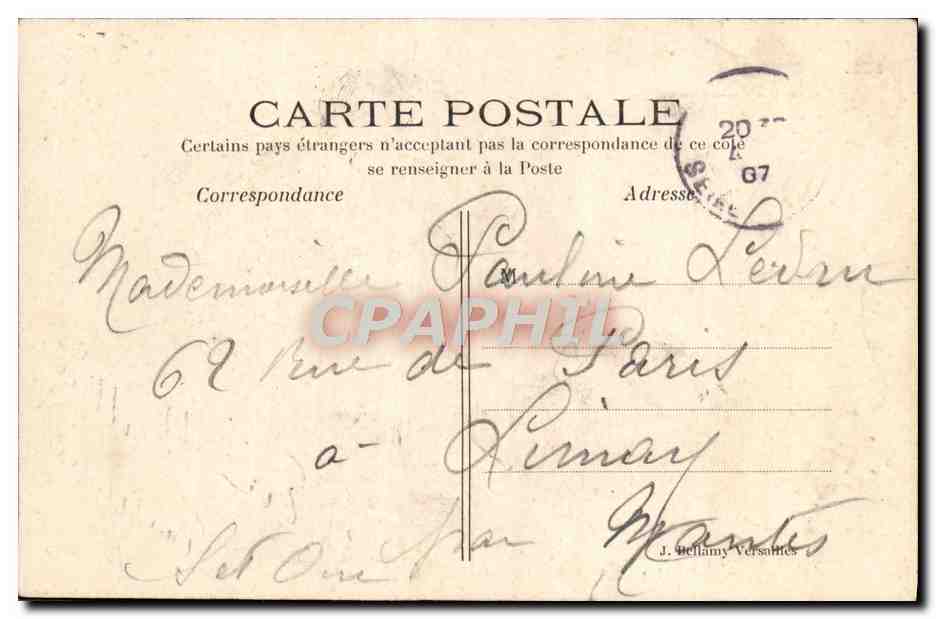 CPA Versailles Trianon Le pont rustique — Verso