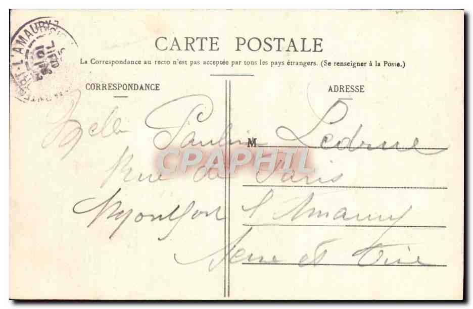 Parc de Versailles — Motif principal de la Grotte d'Apollon — P. D. Paris n°73 — Verso