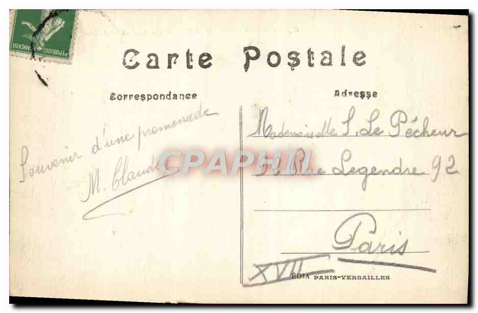 CPA Versailles Palais du Grand Trianon  — Verso