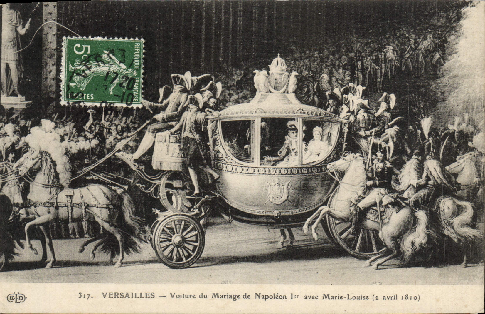 CPA Versailles Voiture du Mariage de Napoleon 1er avec Marie Louise 2 avril 1810