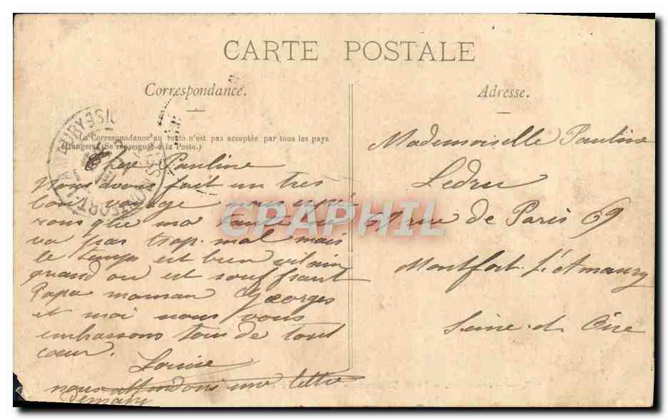 CPA Versailles petit Trianon Chambre a coucher de Marie Antoinette — Verso
