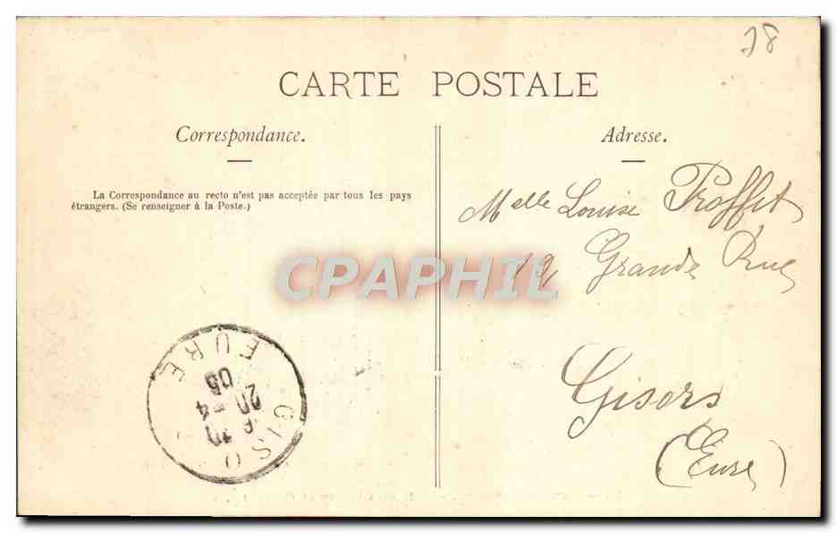 CPA Versailles Cote du Chateau et Orangerie — Verso
