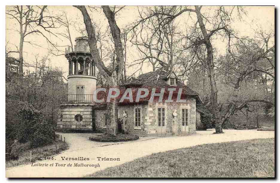 CPA Versailles Trianon Laiterie et tour de Malborough