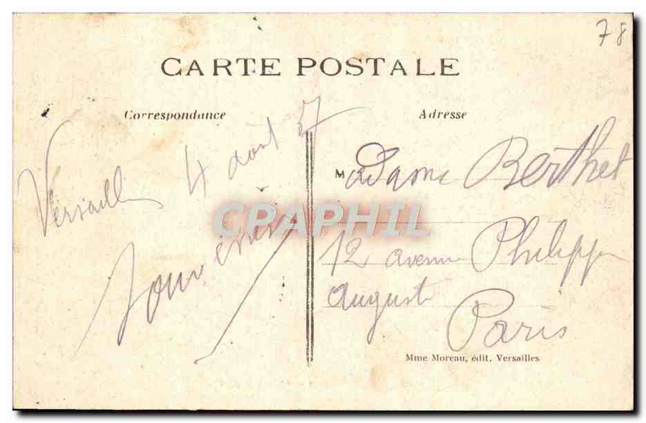 CPA Versailles Palais du Petit Trianon Chambre de Marie Antoinette — Verso
